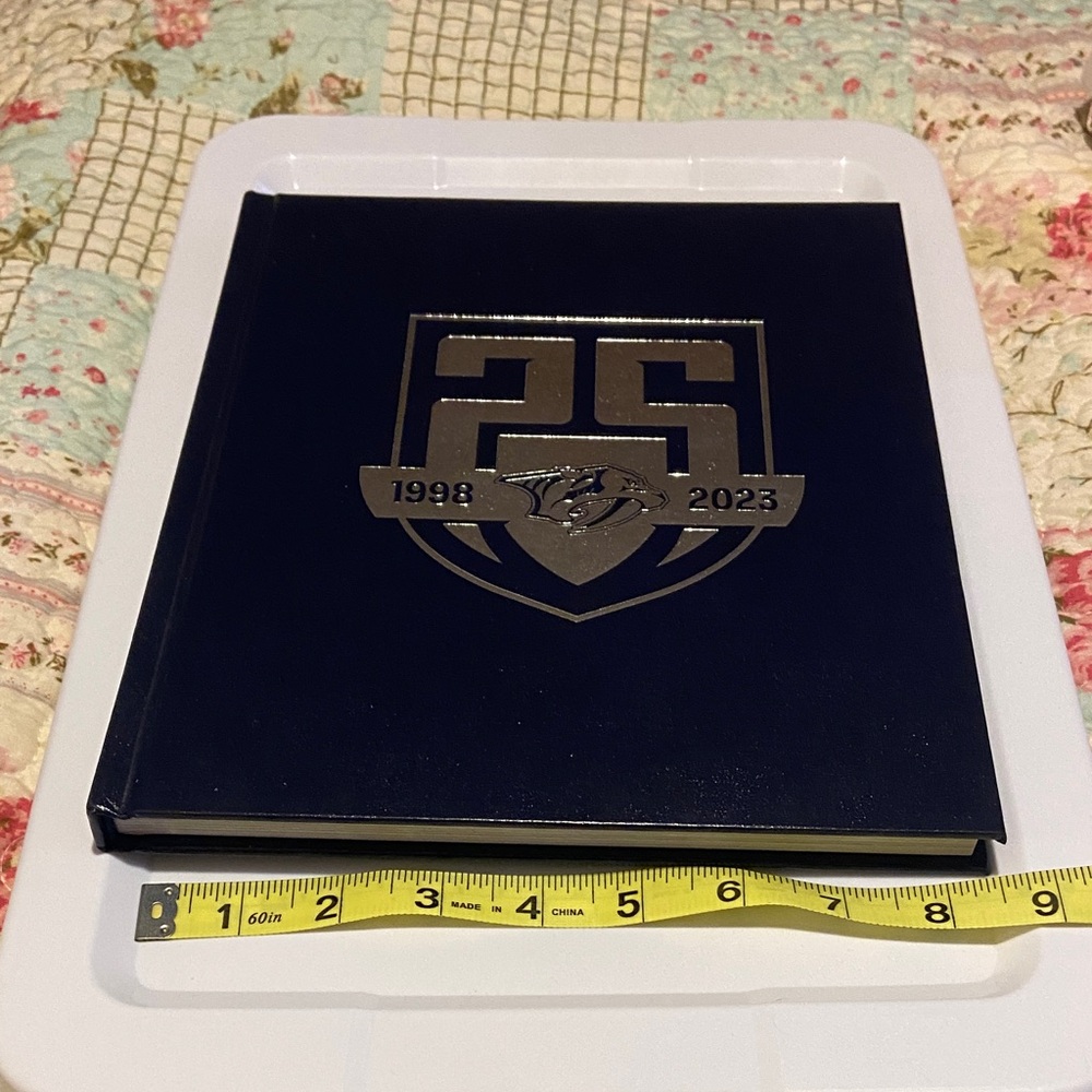 25th Anniversary Nashville Predators Hardcover Book - Navy with Gold Emblem